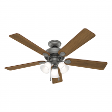 Hunter 50894 - Hunter 52 inch Swanson Matte Silver Ceiling Fan with LED Light Kit and Pull Chain