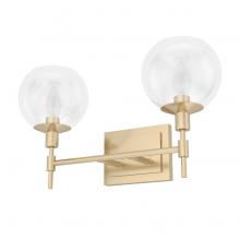 Hunter 19761 - Hunter Xidane Alturas Gold with Clear Glass 2 Light Bathroom Vanity Wall Light Fixture