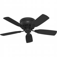 Hunter 52392 - Hunter 42 inch Low Profile Matte Black Low Profile Ceiling Fan and Pull Chain