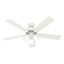 Hunter 50895 - Hunter 52 inch Swanson Fresh White Ceiling Fan with LED Light Kit and Pull Chain