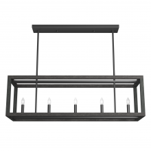 Hunter 19090 - Hunter Squire Manor Matte Black and Dark Ash 5 Light Chandelier Ceiling Light Fixture