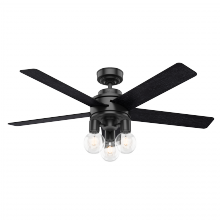 Hunter 50594 - Hunter 52 inch Hardwick Matte Black Ceiling Fan with LED Light Kit and Handheld Remote