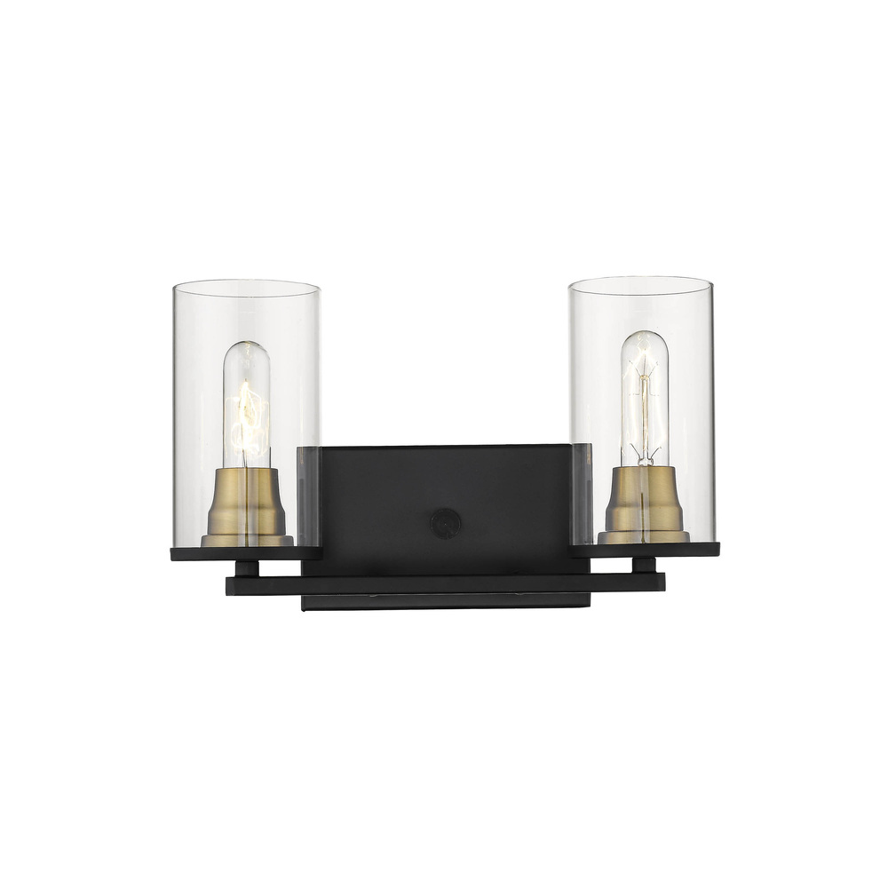 Pasadena 2-Light Vanity Matte Black/Heirloom Bronze