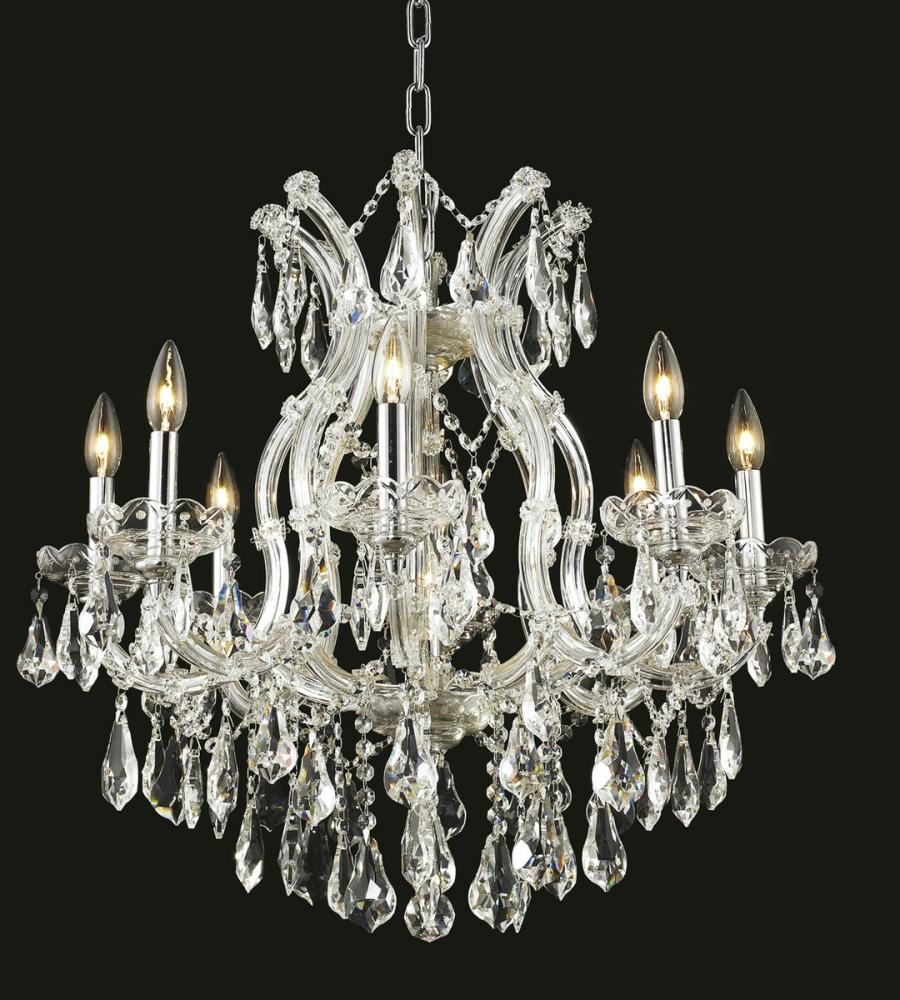 Maria Theresa 9 Light Chrome Chandelier Clear Royal Cut Crystal