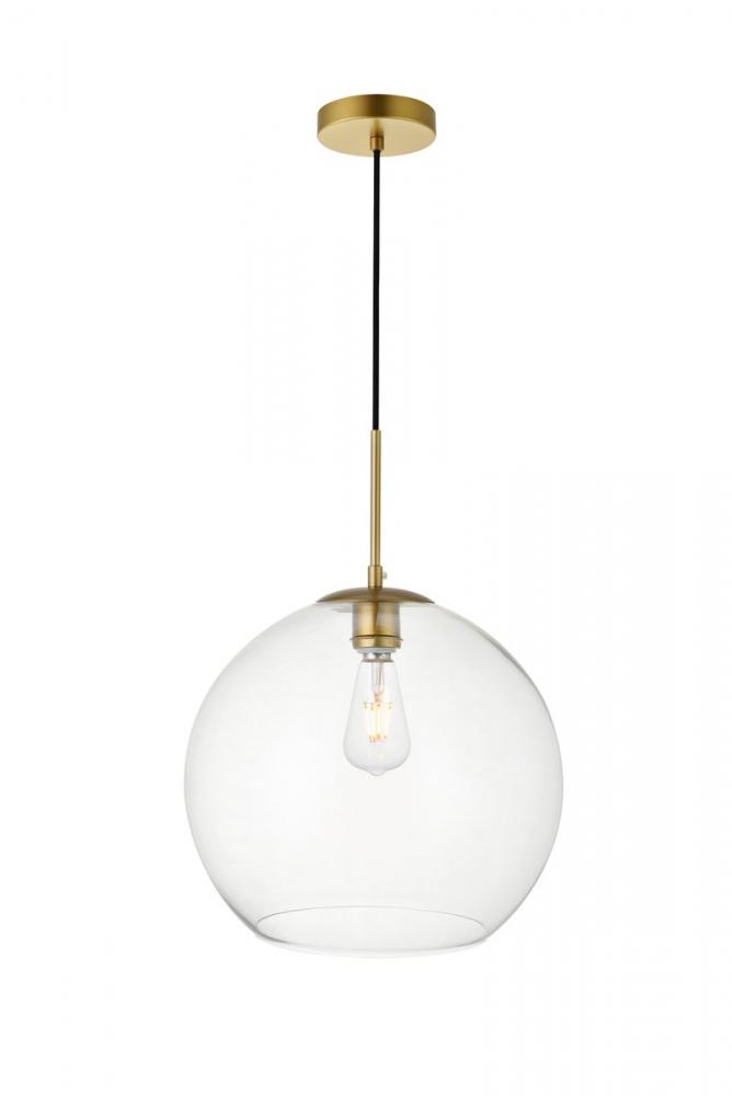 Baxter 1 Light Brass Pendant With Clear Glass