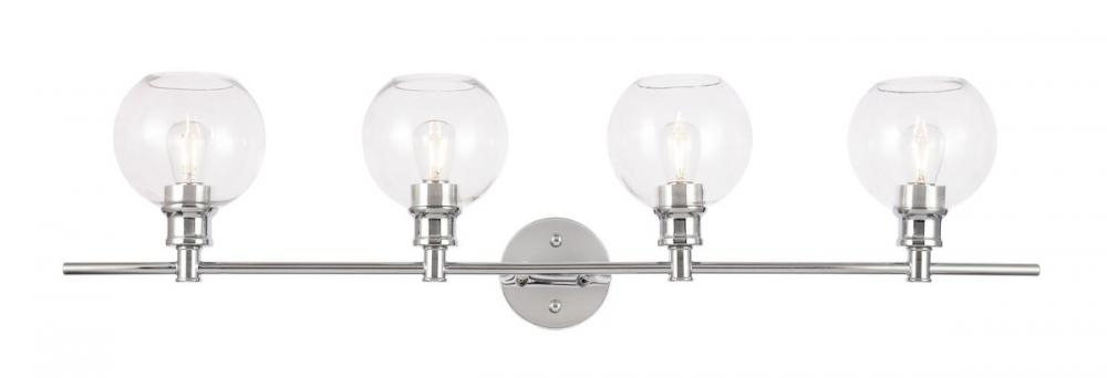 Collier 4 light Chrome and Clear glass Wall sconce