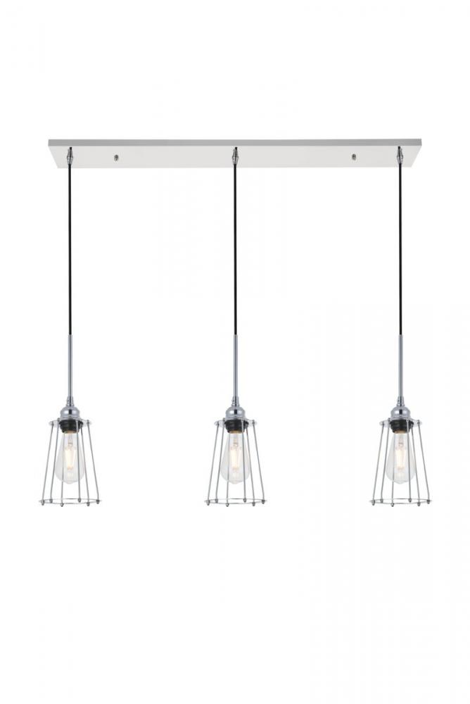 Auspice 3 light chrome Pendant