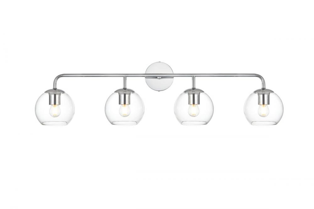 Genesis 4 light Chrome and Clear Bath Sconce