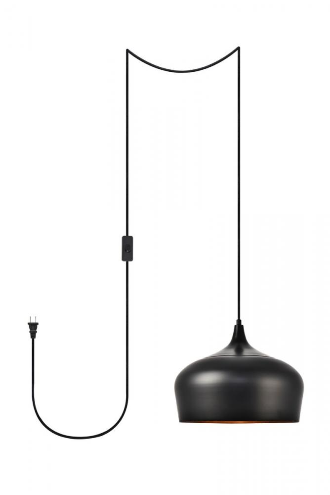 Nora 1 Light Black plug-in pendant