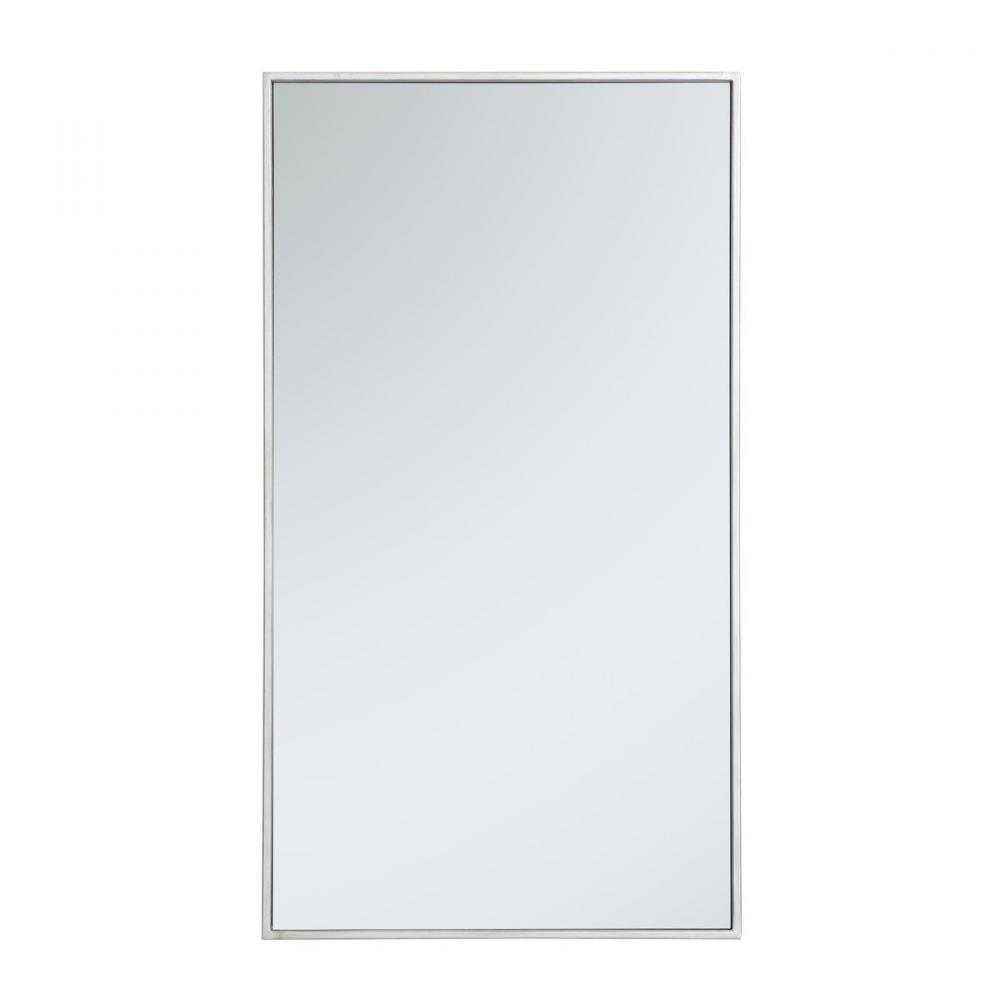 Metal frame rectangle mirror 20 inch in silver