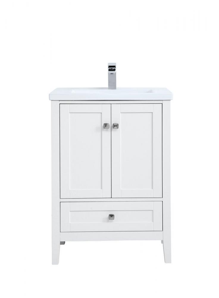 24 In. Single Bathroom Vanity Set In White