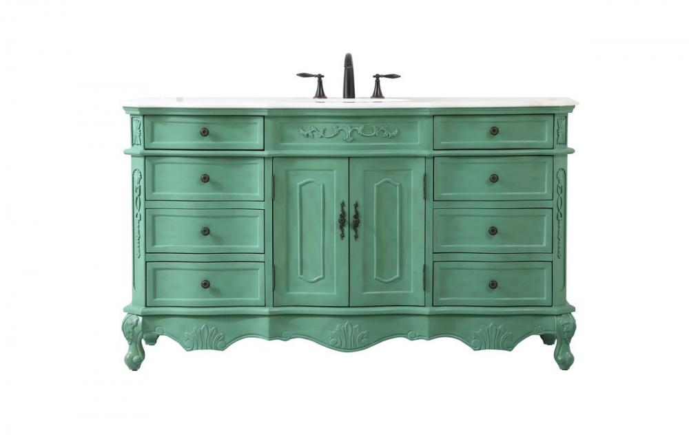 60 inch Single bathroom vanity in vintage mint