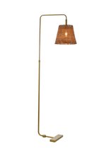 Elegant LD5102FL24BR - Flos rattan bell shade floor lamp in brass