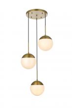 Elegant LD6068SG - Eclipse 18 Inch Pendant Frosted White Shade in Satin Gold