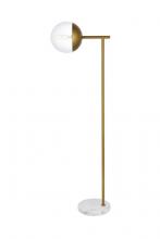 Elegant LD6103BR - Eclipse 1 Light Brass Floor Lamp With Clear Glass