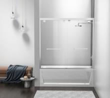 Elegant TD333-6060PCH - Semi-frameless tub door 60 x 60 Polished Chrome