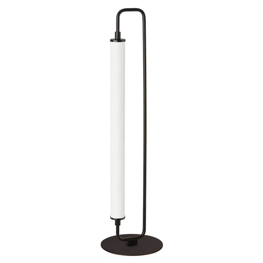 1 Light LED Freya Table Lamp Matte Black w/ White Acrylic