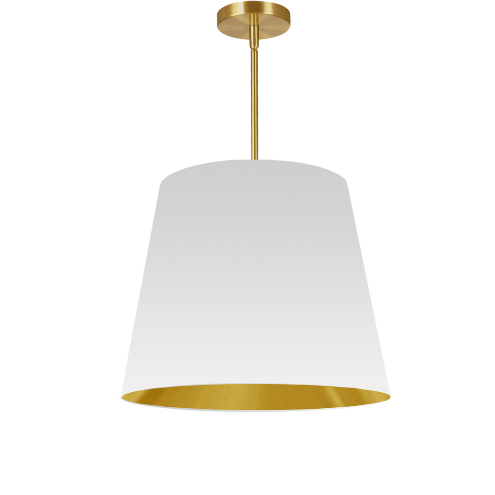 1 Light Oversized Drum Pendant Medium White/Gold Shade