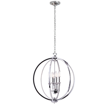 Dainolite KAR-206C-PC - 6 Light Chandelier With Crystal Studded Banding, Polished Chrome Finish