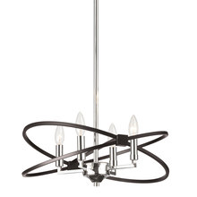 Dainolite PAL-184C-PC-MB - 4 Light Incandescent Chandelier, Polished Chrome and Matte Black Finish