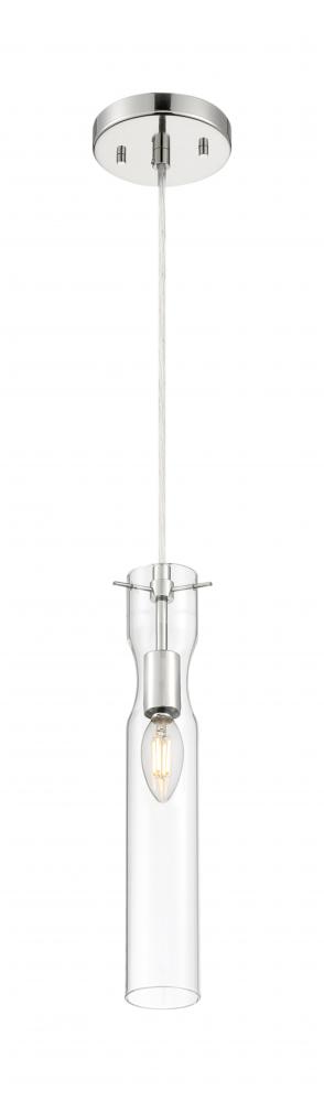 Spyglass - 1 Light Mini Pendant with Clear Glass - Polished Nickel Finish