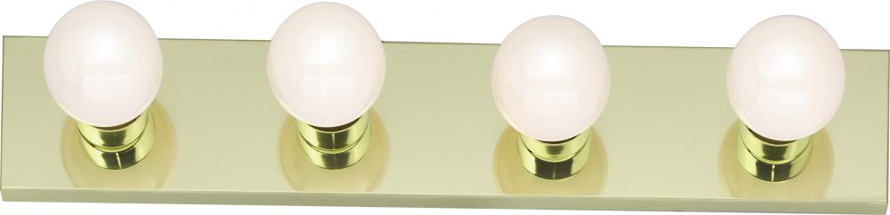 4 Light - 24" Vanity Strip - Polished Brass Finish