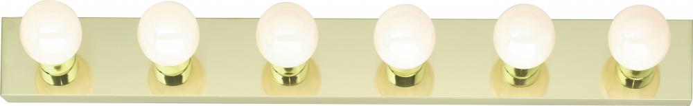 6 Light - 36" Vanity Strip - Polished Brass Finish