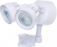 Nuvo 65/208 - LED Security Light; Dual Head; Motion Sensor Included; White Finish; 3000K