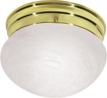 Nuvo SF76/672 - 1 Light - 8" - Flush with Alabaster Glass - Polished Brass Finish
