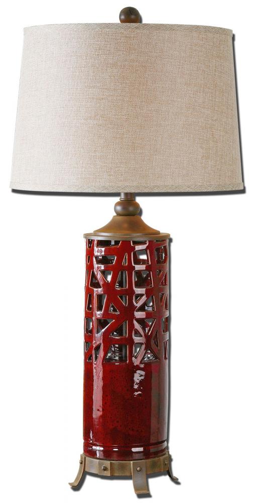 One Light Red Table Lamp