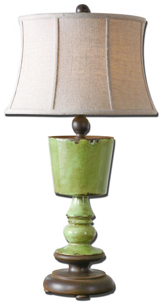 One Light Green Table Lamp