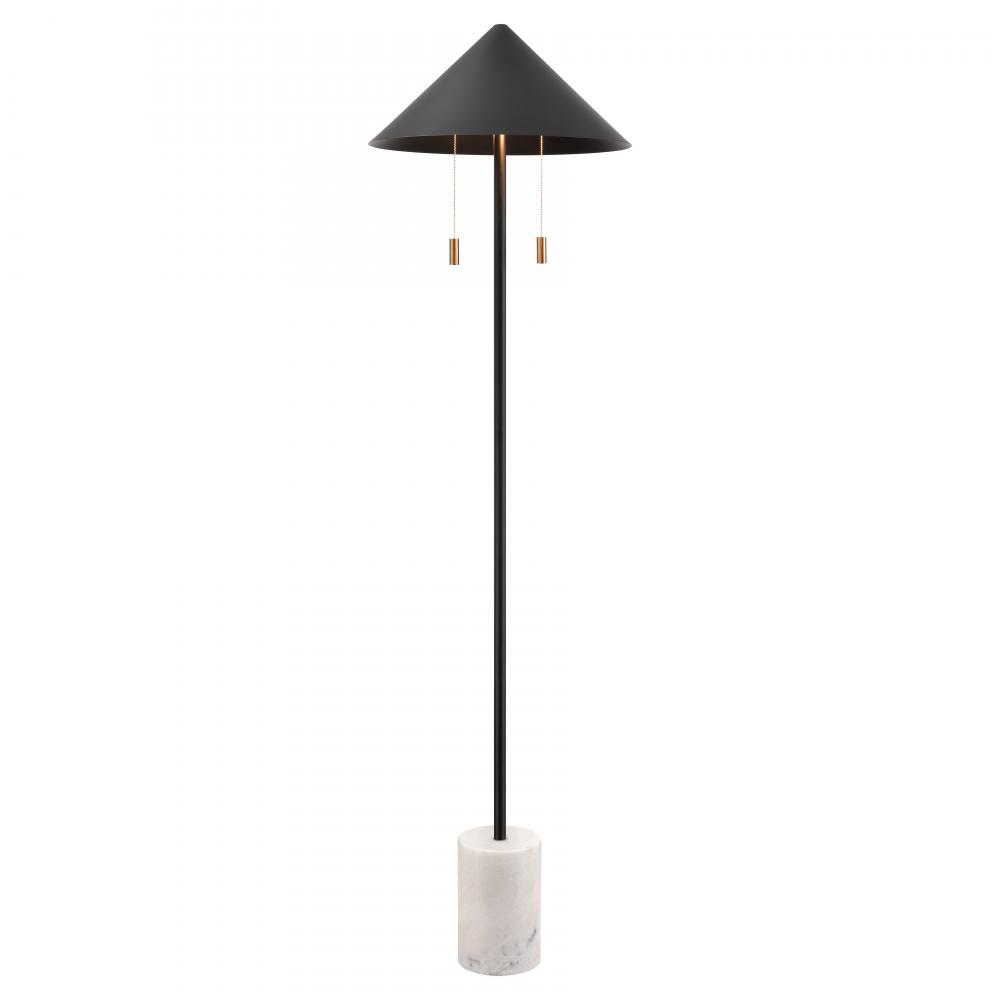 Jordana 58'' High 2-Light Floor Lamp - Matte Black