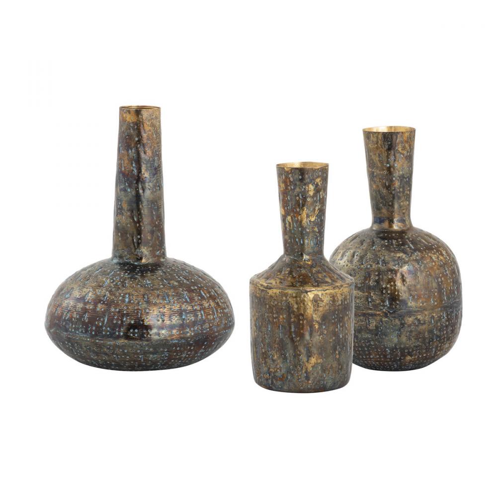 Fowler Vase - Set of 3 Patinated Brass (2 pack) (2 pack)